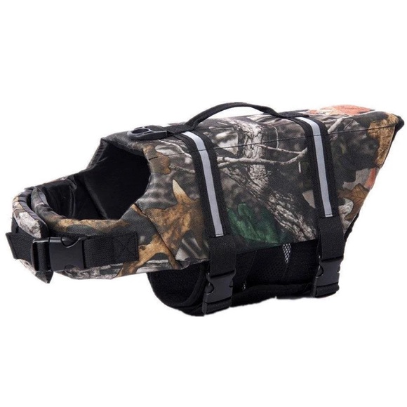 Camo Pet Life Preserver Jacket,Camouflage Dog Life Vest with Adjustable Buckles